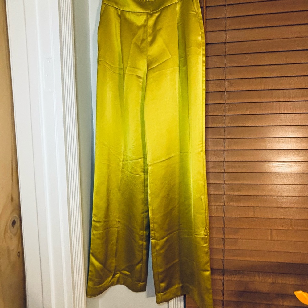 Express Yellow Satin Trousers
